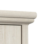 Linen White Oak Farmhouse Desk with Hutch & Storage Cabinet, 1-Person
