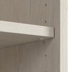 Linen White Oak Farmhouse Desk with Hutch & Storage Cabinet, 1-Person