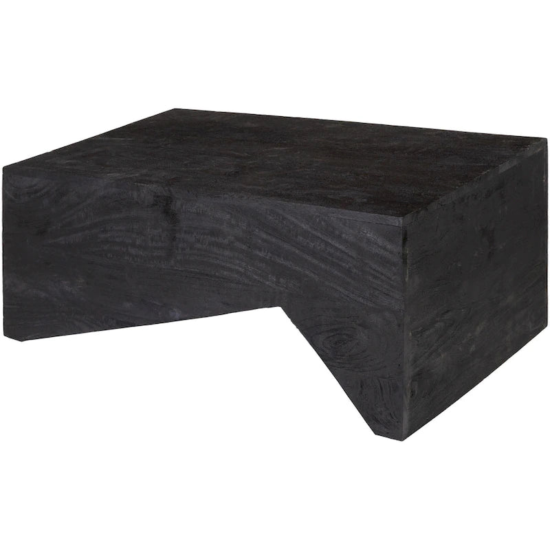 Black Modern Wood Coffee Table, 39"W x 22"D x 15"H