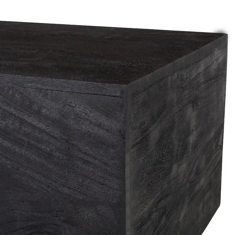 Black Modern Wood Coffee Table, 39"W x 22"D x 15"H