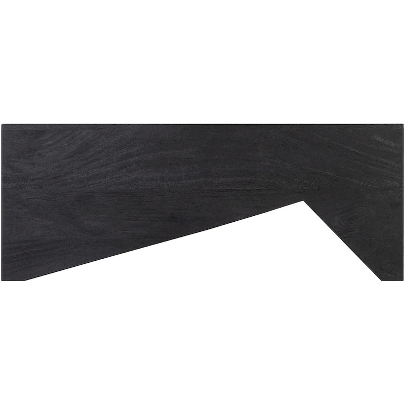 Black Modern Wood Coffee Table, 39"W x 22"D x 15"H