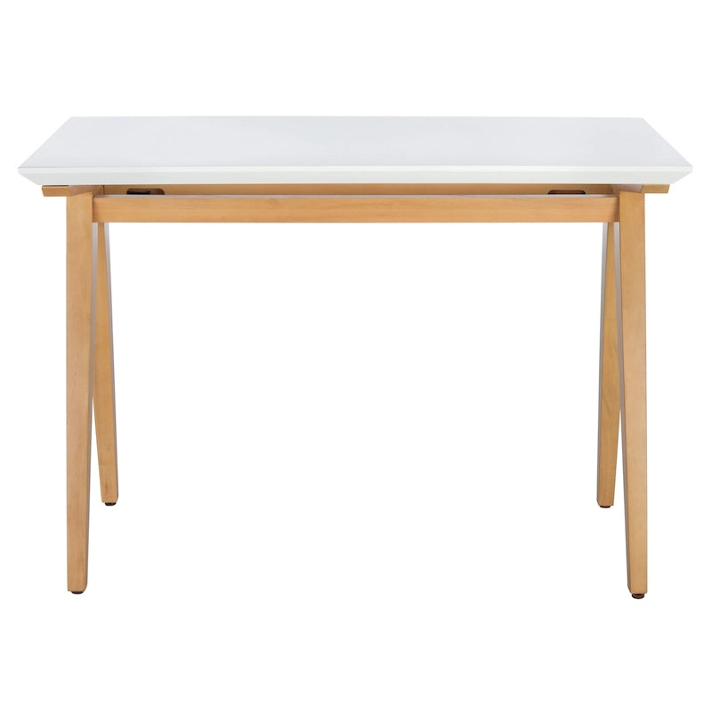 Walnut / Oak White A-Frame Writing Desk, 1-Person