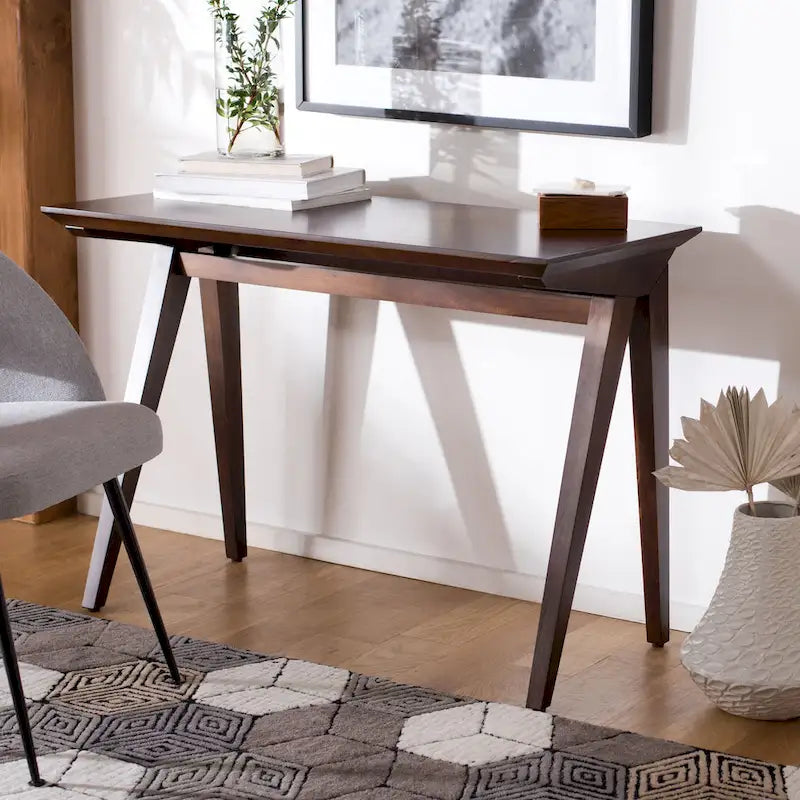 Walnut / Oak White A-Frame Writing Desk, 1-Person