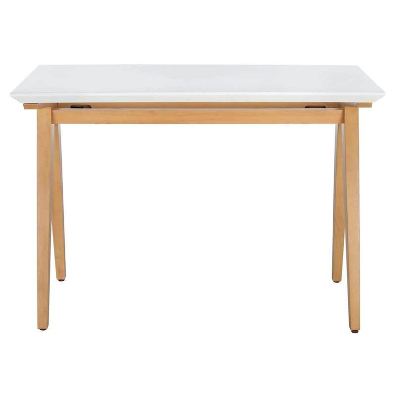 Walnut / Oak White A-Frame Writing Desk, 1-Person