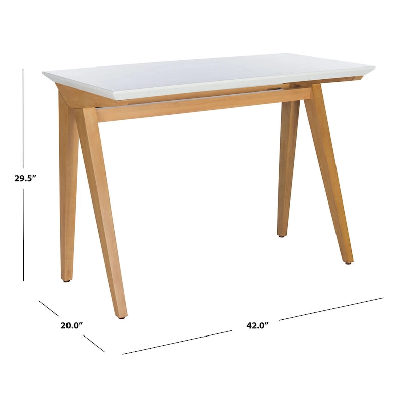Walnut / Oak White A-Frame Writing Desk, 1-Person
