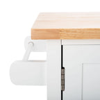 White/Natural 2-Door 1-Shelf Kitchen Cart, Single Use