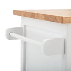 White/Natural 2-Door 1-Shelf Kitchen Cart, Single Use