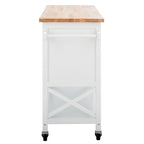 White/Natural 2-Door 1-Shelf Kitchen Cart, Single Use