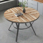 Light Birch & Black Round Dining Table, Seats 2–4