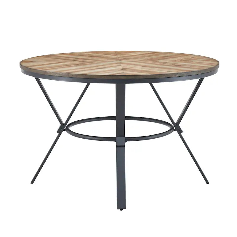 Light Birch & Black Round Dining Table, Seats 2–4