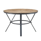 Light Birch & Black Round Dining Table, Seats 2–4