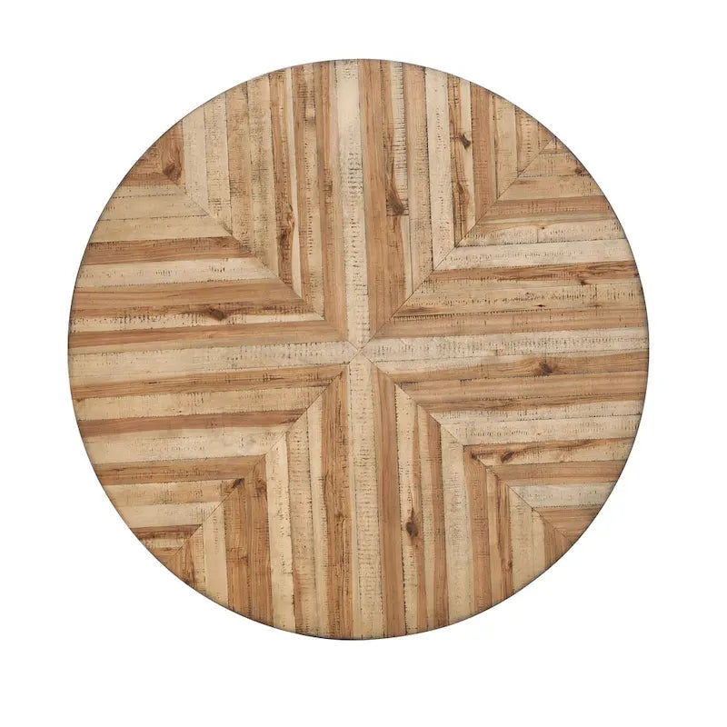 Light Birch & Black Round Dining Table, Seats 2–4