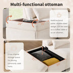 107 Oversized Chenille Modular Sectional Pull-out Sofa, Free Movement Storage Ottoman