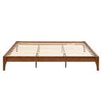 Solid Dry Bamboo Wood Platform Bed Frame by Harper&Bright Designs