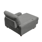 44in Wide Upholstered Chaise Lounge Chair with Adjustable Backrest