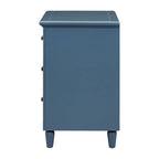 Mid-Century Modern Nightstand, Wooden Lockers with Metal Handle 3 Drawers, Entry Side Table with Solid Wood Legs