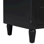 Mid-Century Modern Nightstand, Wooden Lockers with Metal Handle 3 Drawers, Entry Side Table with Solid Wood Legs