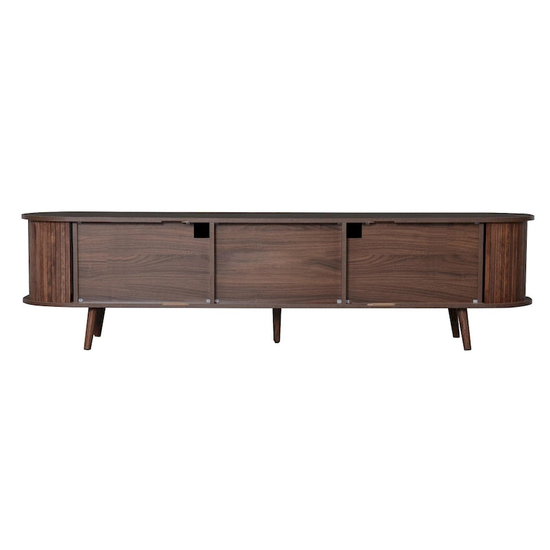 Mid-Century Modern TV Stand for 80 TV, Entertainment Center with Storage Media Console Table with 2 Drawers