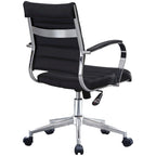 Modern Office Chair, Executive Mid-Back Conference Room Chair in PU Leather with Wheels and Arms