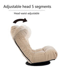 Upholstered Armless Recliner Set with Ottoman and Adjustable Headrest