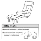 Upholstered Armless Recliner Set with Ottoman and Adjustable Headrest