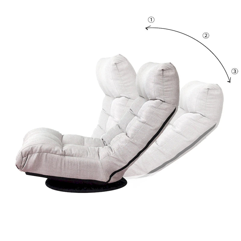 Upholstered Armless Recliner Set with Ottoman and Adjustable Headrest