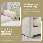 96.5 Chenille L-Shaped Sectional Sofa with Storage Ottoman, Adjustable Phone Holder, USB Charger and Armrest Storage Pockets