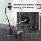 96.5 Chenille L-Shaped Sectional Sofa with Storage Ottoman, Adjustable Phone Holder, USB Charger and Armrest Storage Pockets