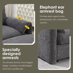 96.5 Chenille L-Shaped Sectional Sofa with Storage Ottoman, Adjustable Phone Holder, USB Charger and Armrest Storage Pockets
