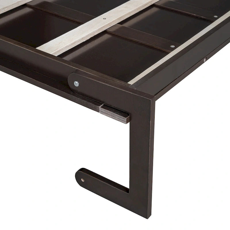 Espresso Queen Size Multi-function Murphy Bed with Cushion