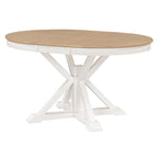 Retro 5-Piece Wooden Dining Table Set with Extendable Round Table & 4 Chairs