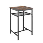 Modern Style 3-Piece Dining Set with Square Table, Partition and 2 Bar Stools