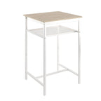 Modern Style 3-Piece Dining Set with Square Table, Partition and 2 Bar Stools