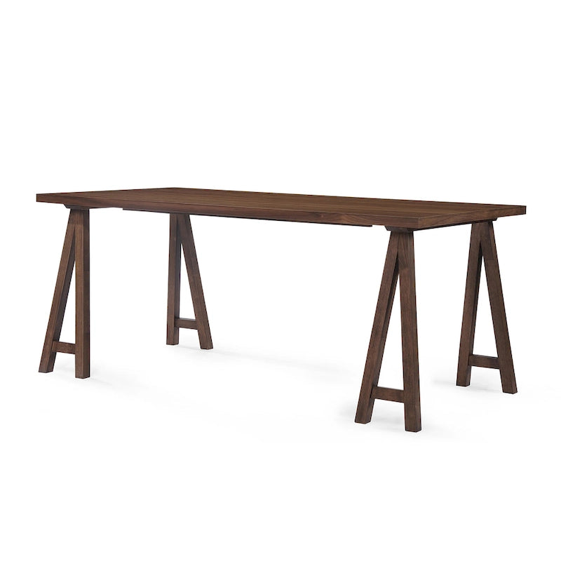 Walnut / Natural Oak Mid-Century Dining Set, Upholstered Chairs, Seats 6