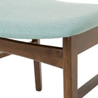 Walnut / Natural Oak Mid-Century Dining Set, Upholstered Chairs, Seats 6