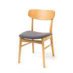 Walnut / Natural Oak Mid-Century Dining Set, Upholstered Chairs, Seats 6