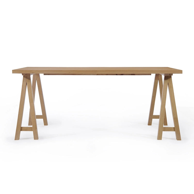 Walnut / Natural Oak Mid-Century Dining Set, Upholstered Chairs, Seats 6