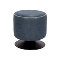 Round Swivel Ottoman – Blue / Black / Ash / Green, Single Seat, Metal Base