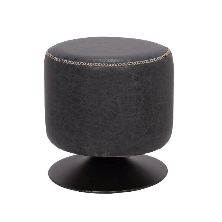 Round Swivel Ottoman – Blue / Black / Ash / Green, Single Seat, Metal Base