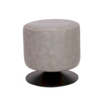 Round Swivel Ottoman – Blue / Black / Ash / Green, Single Seat, Metal Base