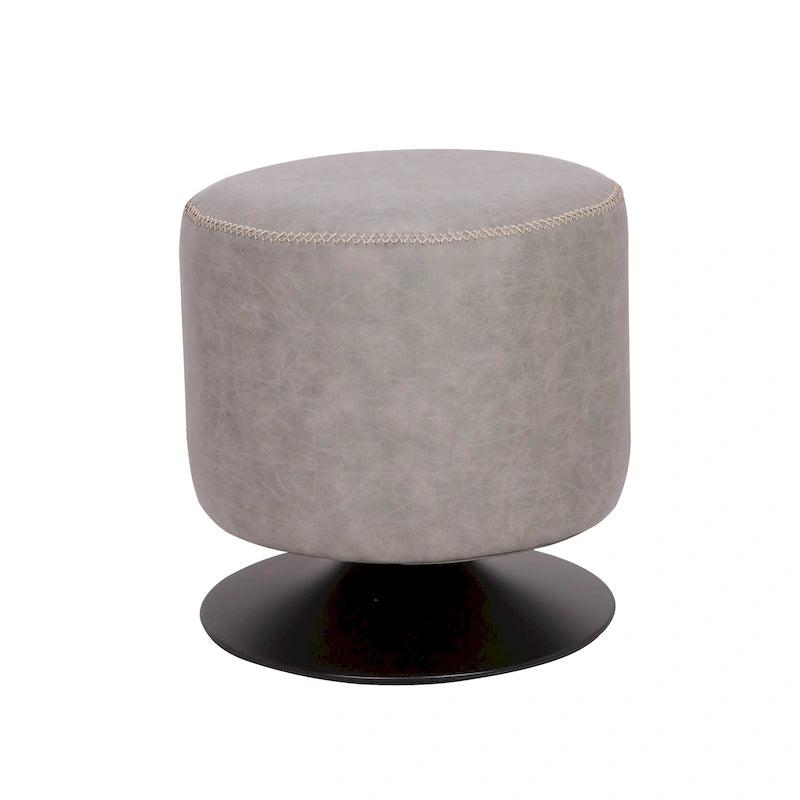 Round Swivel Ottoman – Blue / Black / Ash / Green, Single Seat, Metal Base