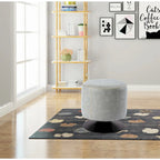 Round Swivel Ottoman – Blue / Black / Ash / Green, Single Seat, Metal Base