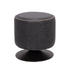 Round Swivel Ottoman – Blue / Black / Ash / Green, Single Seat, Metal Base