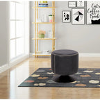 Round Swivel Ottoman – Blue / Black / Ash / Green, Single Seat, Metal Base