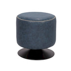 Round Swivel Ottoman – Blue / Black / Ash / Green, Single Seat, Metal Base