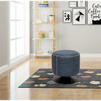 Round Swivel Ottoman – Blue / Black / Ash / Green, Single Seat, Metal Base