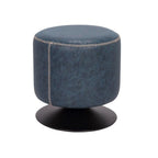 Round Swivel Ottoman – Blue / Black / Ash / Green, Single Seat, Metal Base