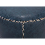 Round Swivel Ottoman – Blue / Black / Ash / Green, Single Seat, Metal Base