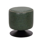 Round Swivel Ottoman – Blue / Black / Ash / Green, Single Seat, Metal Base