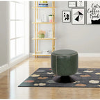 Round Swivel Ottoman – Blue / Black / Ash / Green, Single Seat, Metal Base